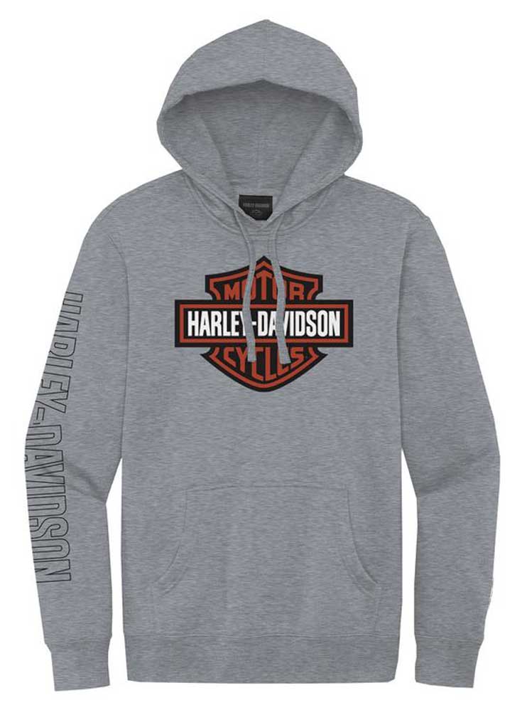 Harley-Davidson® Men's Hallmark B&S Pullover Hoodie, Heather Gray