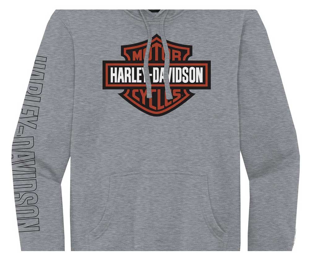 Harley-Davidson® Men's Hallmark B&S Pullover Hoodie, Heather Gray 99041 ...