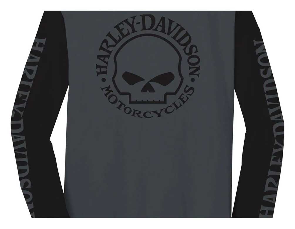 Harley-Davidson® Men's Willie G Skull Colorblock Long Sleeve Tee 99066-22VM