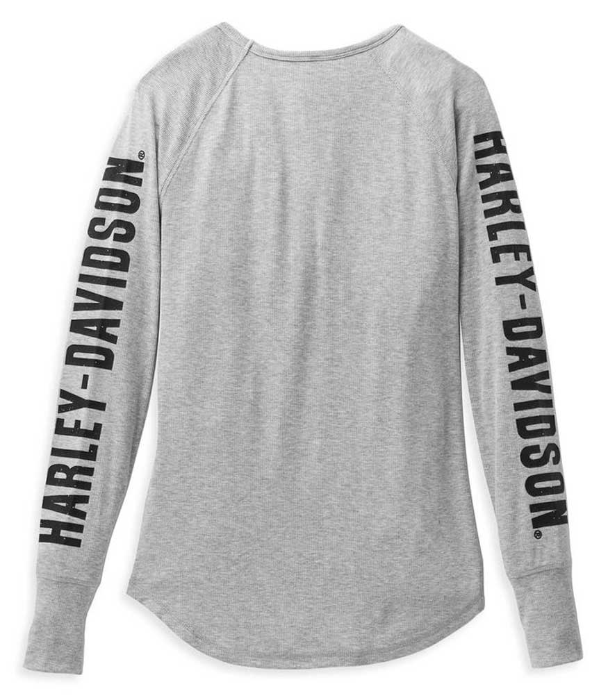 Harley-Davidson Free Shipping - Harley-Davidson Women's Authentic Bar & Shield Rib-Knit Top - Gray 99113-22VW - Free Shipping on many products plus Orders Over $99