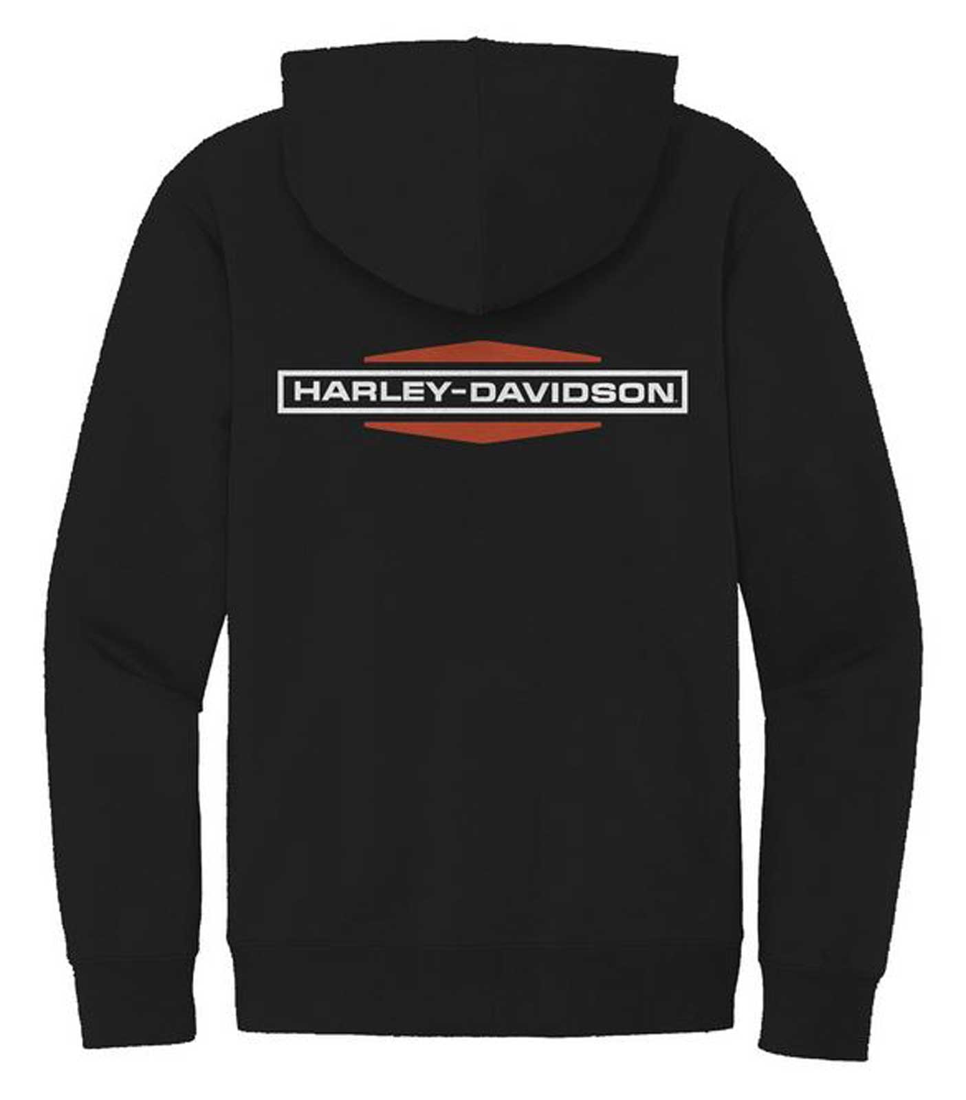 Harley-Davidson® Men's Stacked Logo Graphic Zip Front Hoodie - Black ...