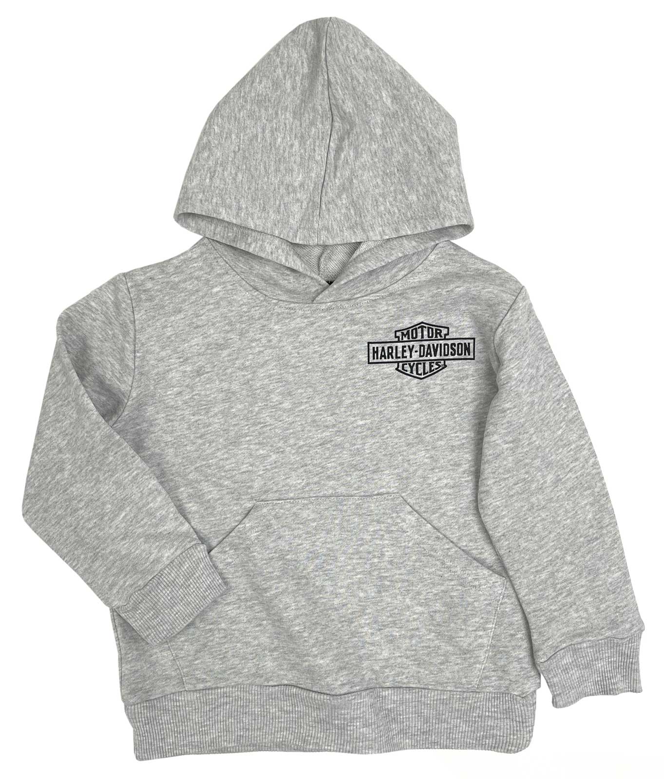 Harley-Davidson Little Boys' B&S Toddler Fleece Terry Pullover Hoodie - Gray - Wisconsin Harley-Davidson