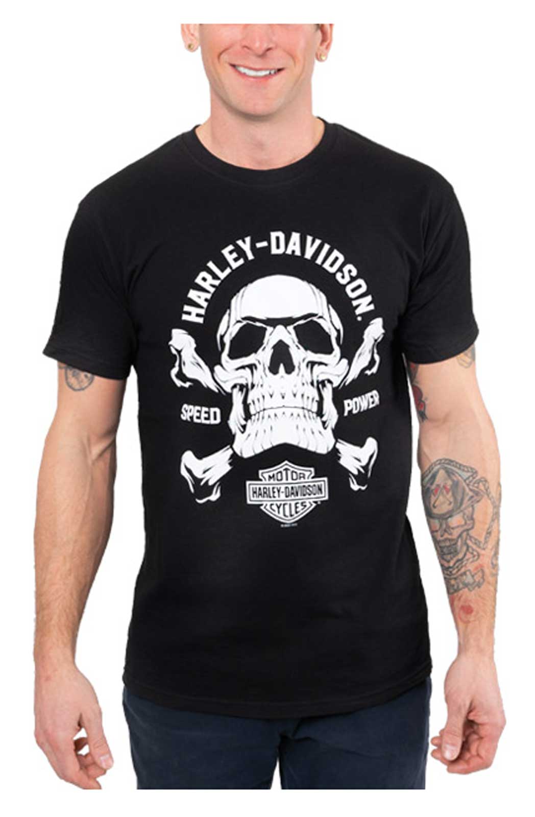 Harley-Davidson Men's Catalyst Skull Short Sleeve Crew-Neck T-Shirt - Black - Wisconsin Harley-Davidson