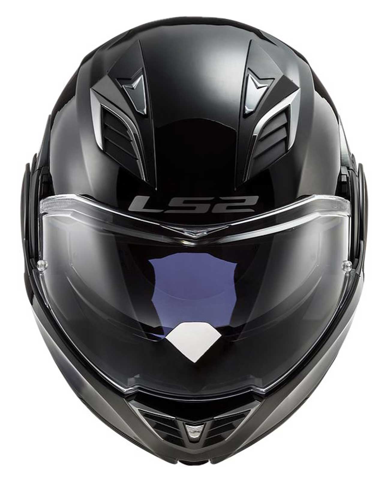 LS2 Helmets Blackout Valiant II Modular Motorcycle Helmet - Gloss Black - No Hassle Returns at Wisconsin Harley
