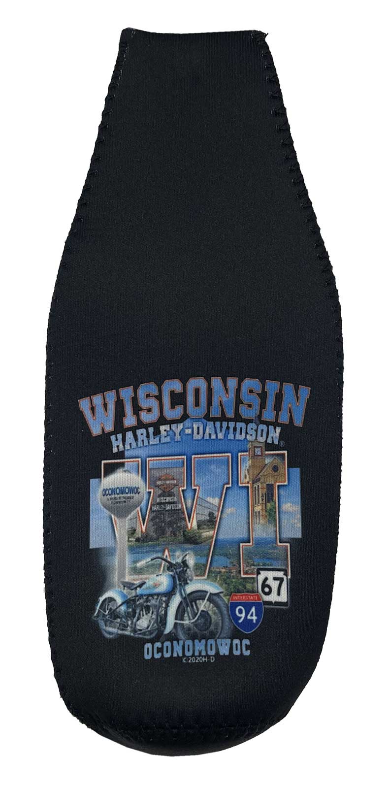 Harley-Davidson Custom Wisconsin Harley-Davidson Neoprene Zippered Bottle Wrap - Wisconsin Harley-Davidson