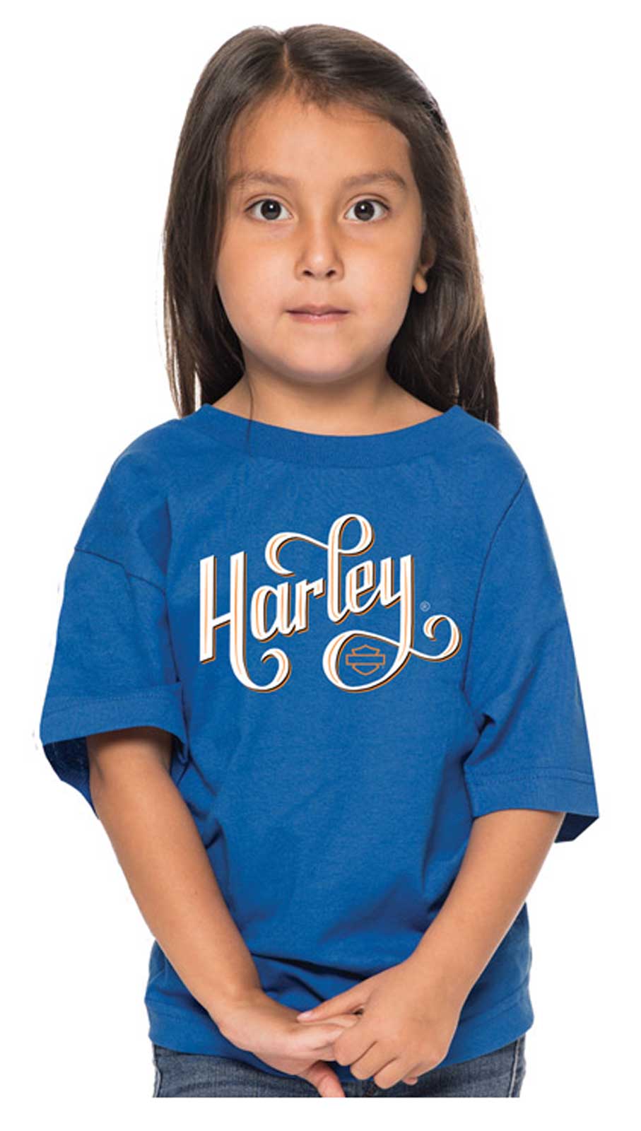Harley-Davidson Girl's Believe It Short Sleeve Cotton Tee - Royal Blue - Wisconsin Harley-Davidson