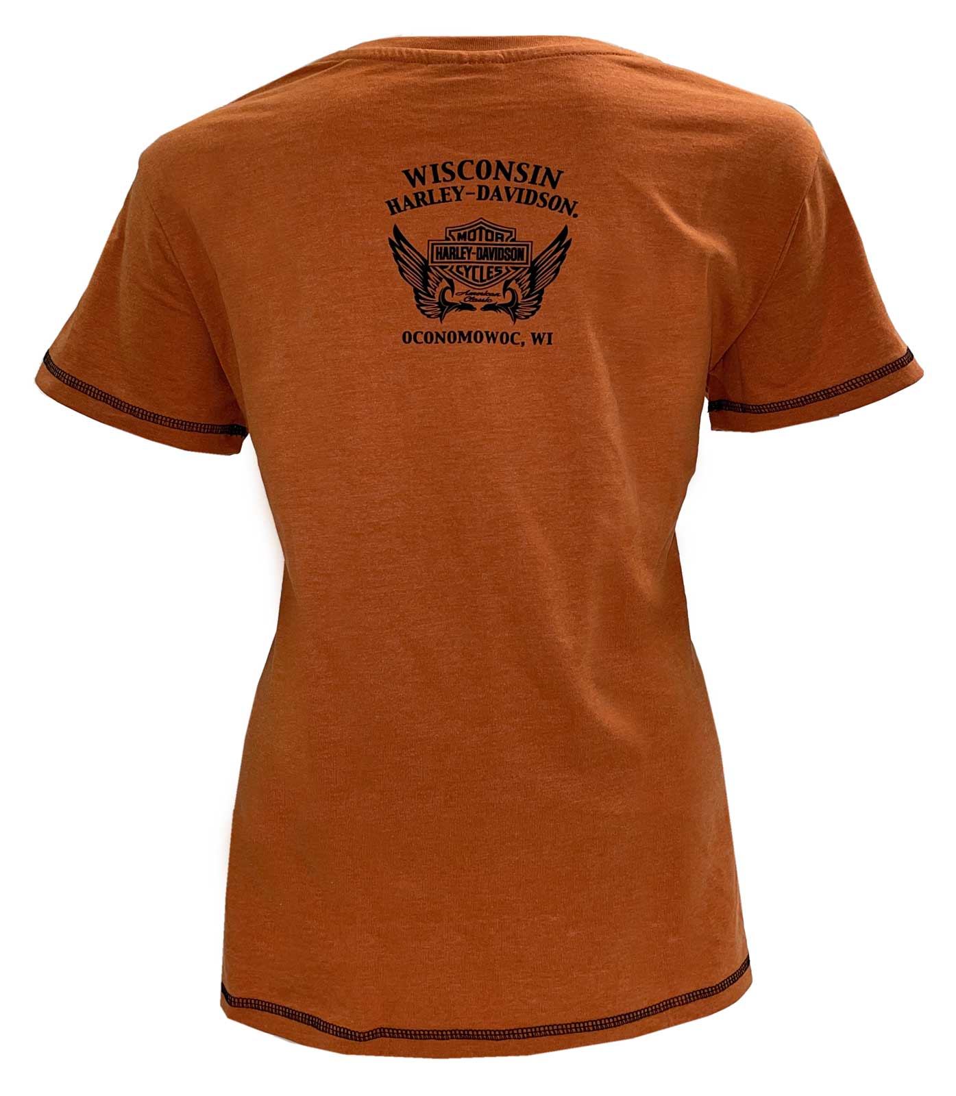 Harley-Davidson Free Shipping - Harley-Davidson Women's Embellished B&S Short Sleeve Tee - Burnt Orange - Free Shipping on many products plus Orders Over $99
