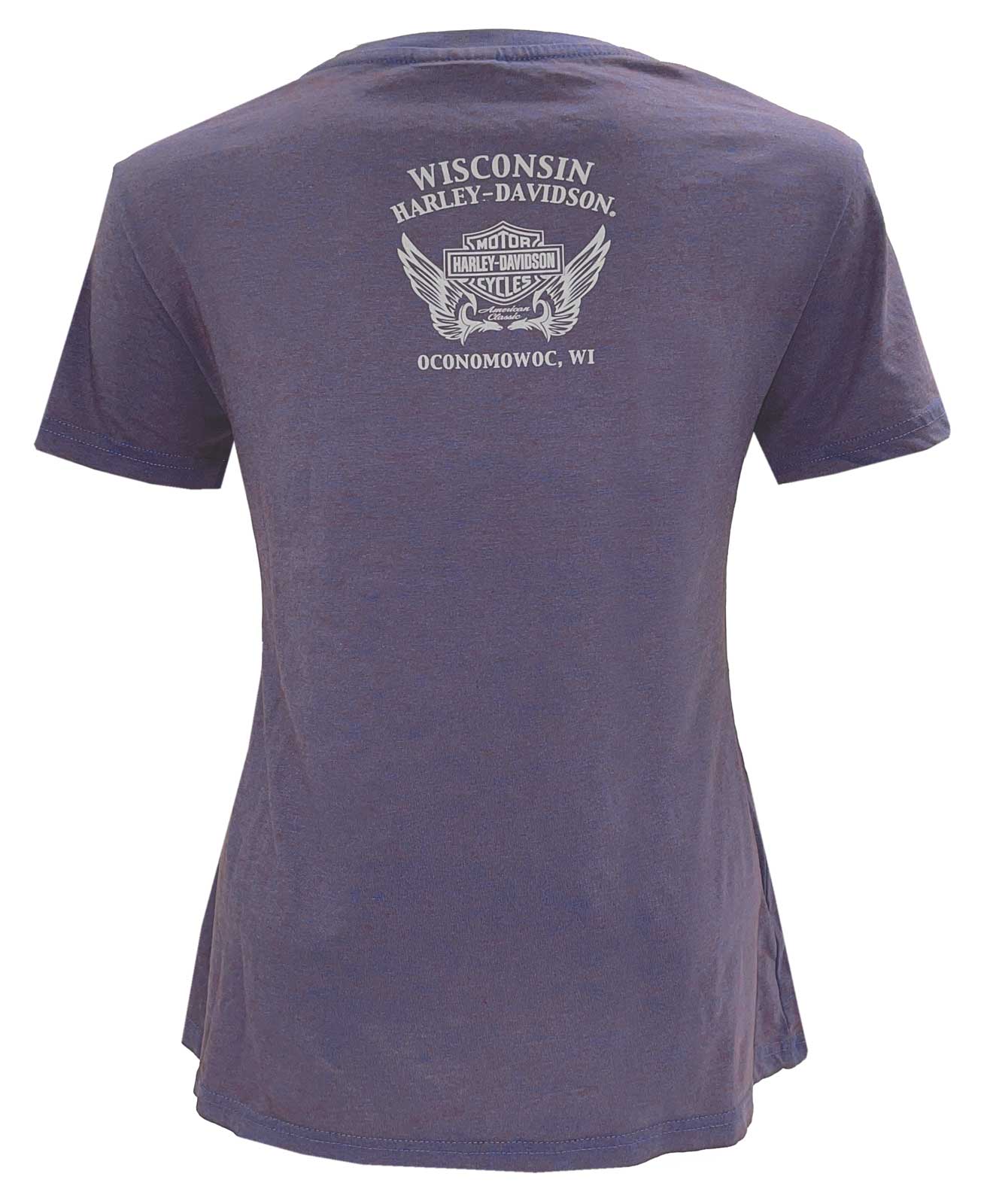 Harley-Davidson Free Shipping - Harley-Davidson Women's Embellished B&S Short Sleeve Tee - Washed Dragonberry - Free Shipping on many products plus Orders Over $99