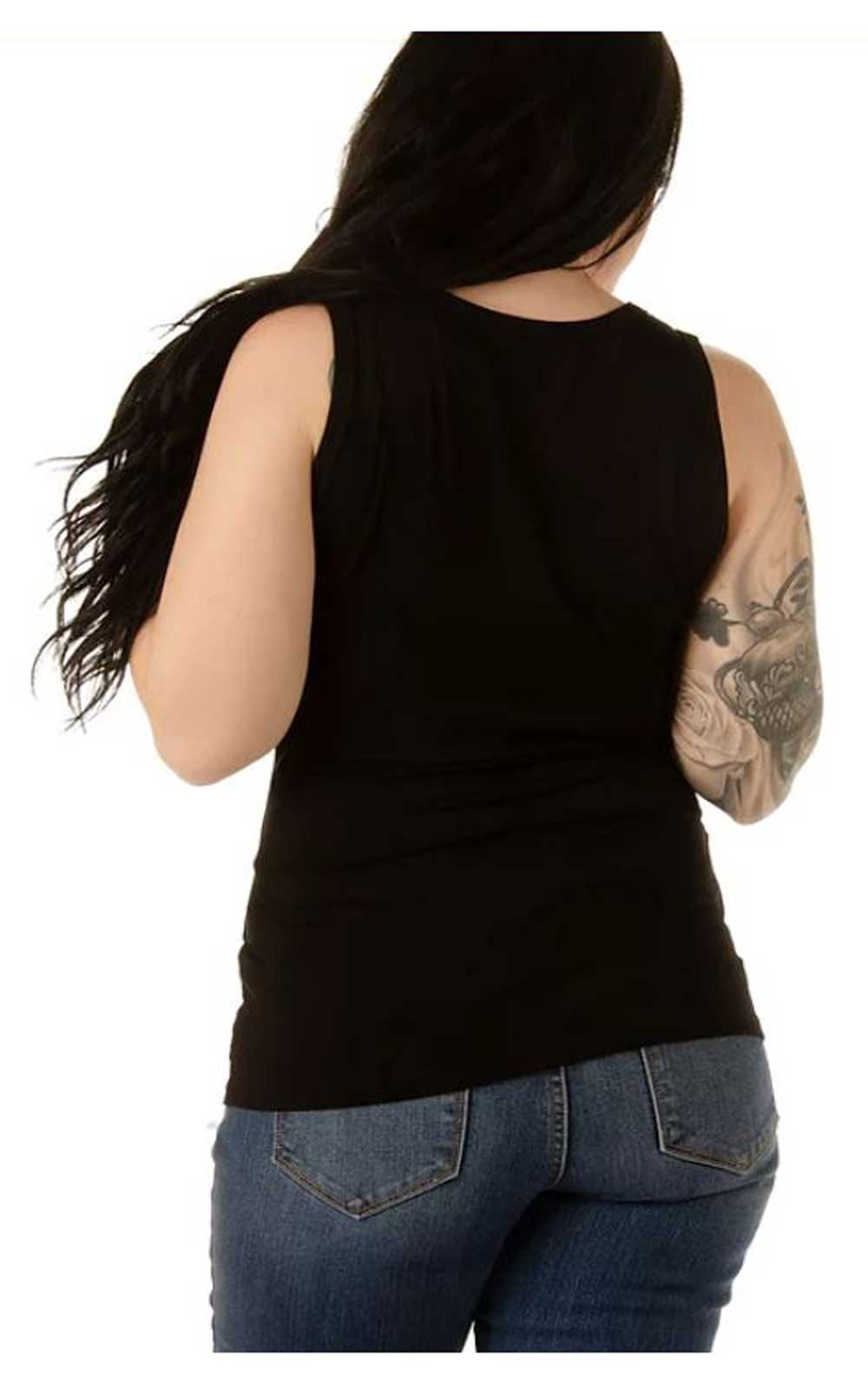 Liberty Wear Women's Embellished Lilith Zip Vest Tank Top - Black