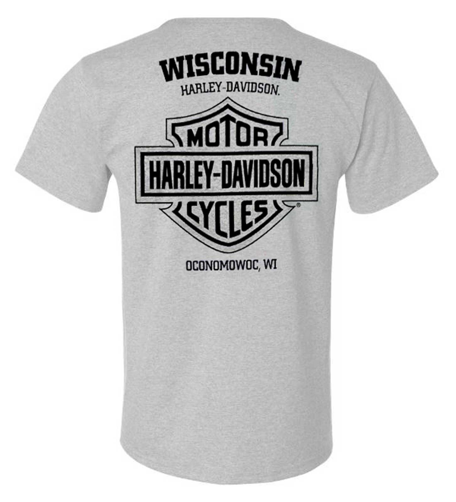 Harley-Davidson Men's Unleashed Chest Pocket Short Sleeve Crew-Neck T-Shirt - No Hassle Returns at Wisconsin Harley