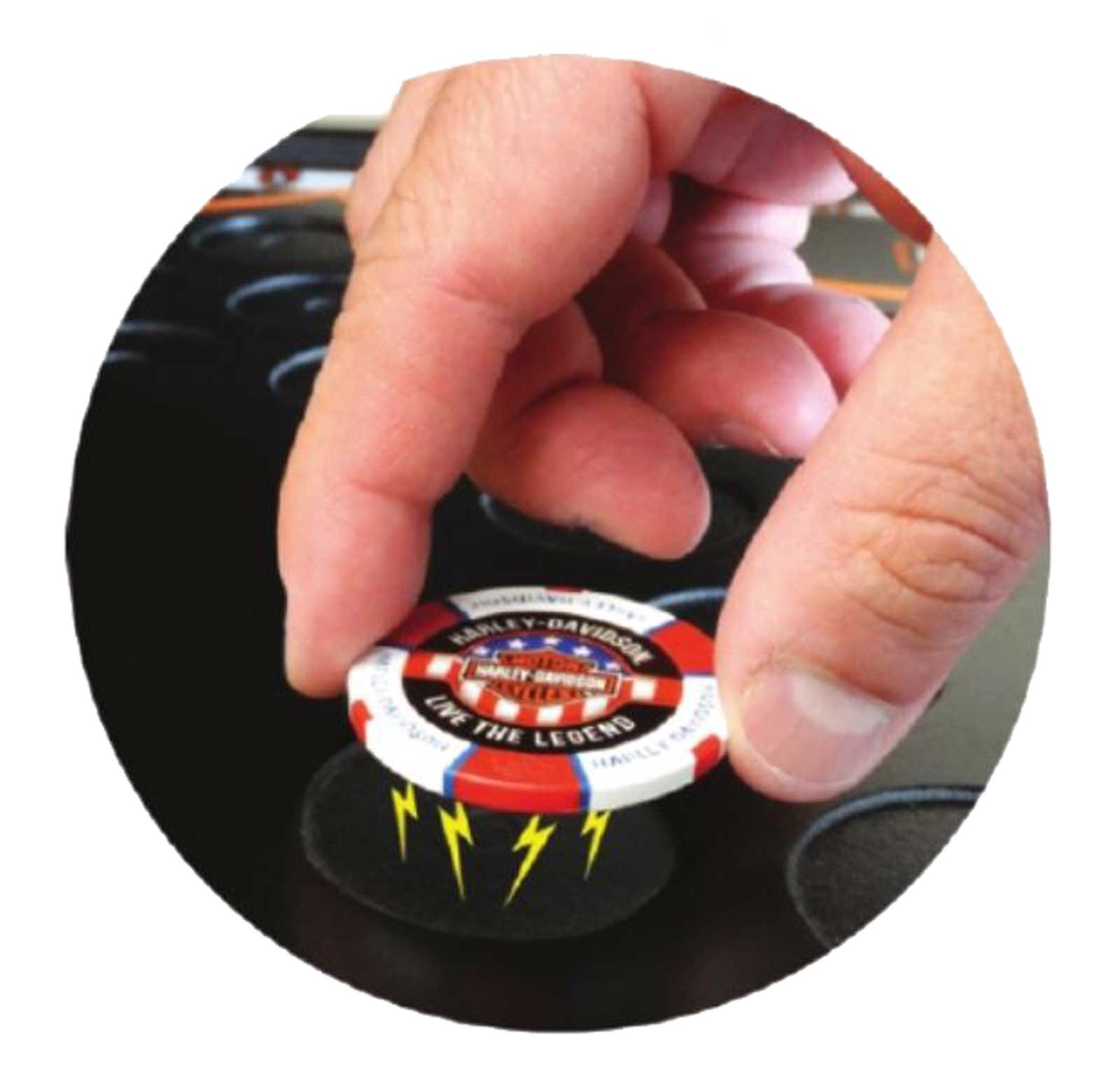 Harley-Davidson Free Shipping - Harley-Davidson Fatboy Gas Tank Magnetic Poker Chip Frame - Holds 39 Chips - Free Shipping on many products plus Orders Over $99