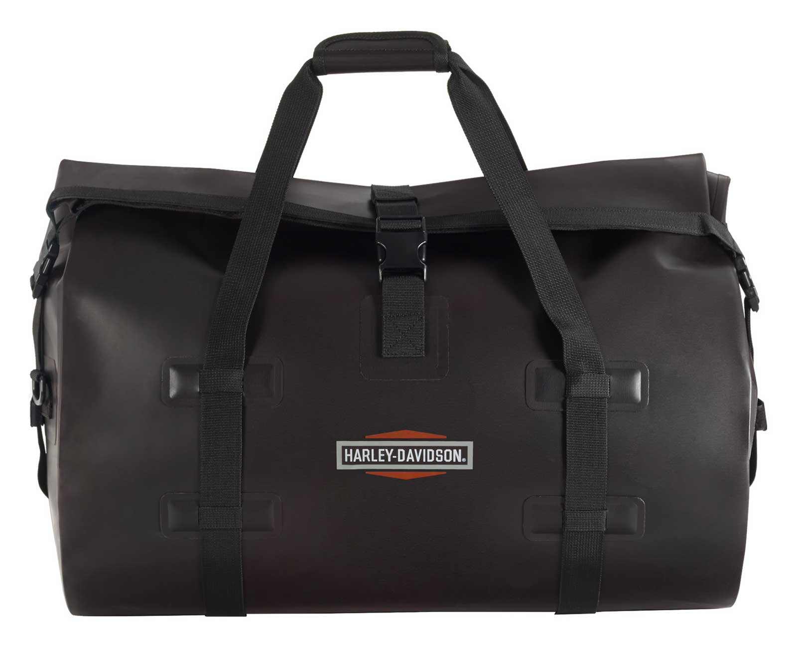 Harley-Davidson Waterproof Coated Polyester Roll-Top Duffel Dry Bag - Black - Wisconsin Harley-Davidson