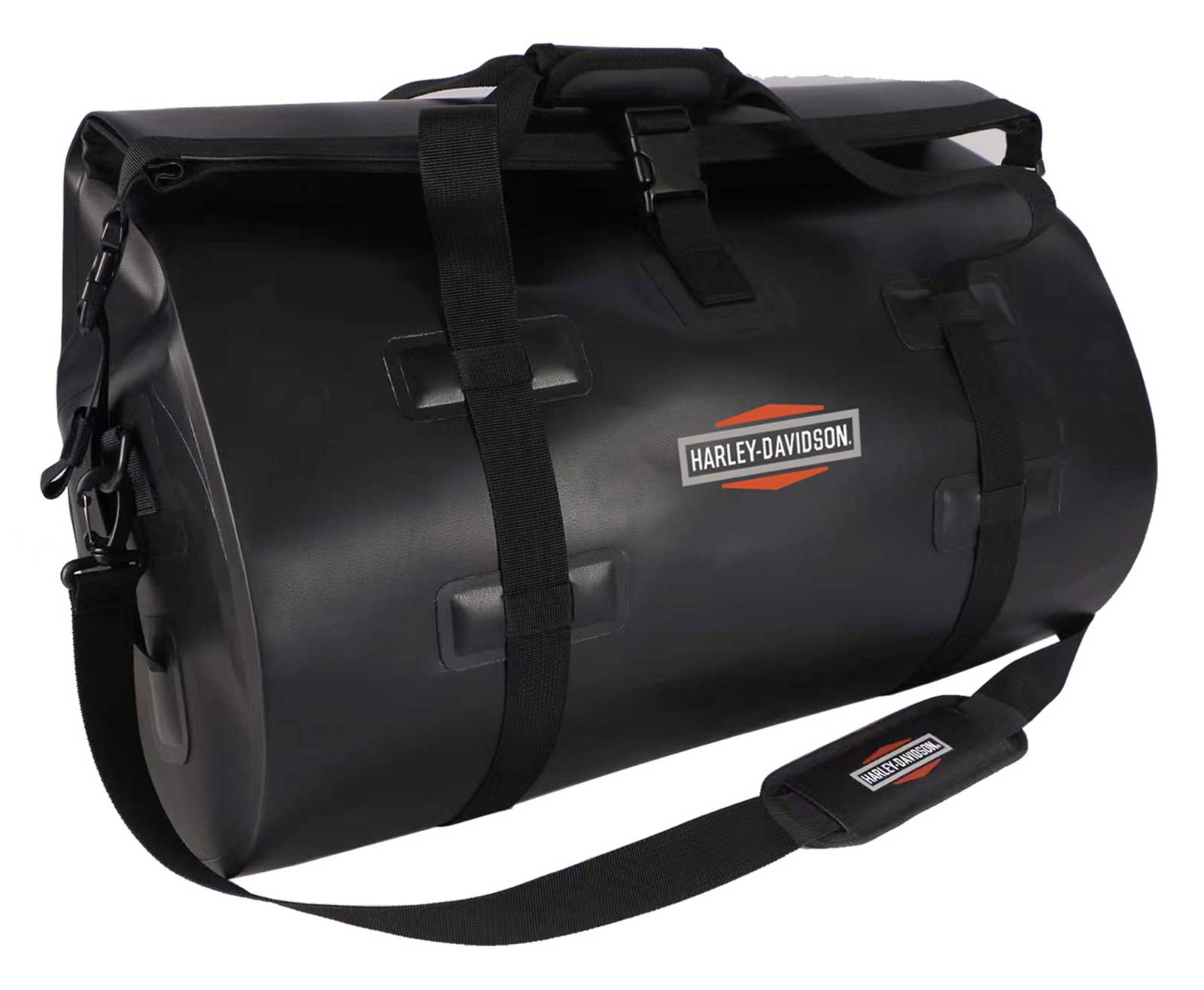 Harley-Davidson Waterproof Coated Polyester Roll-Top Duffel Dry Bag - Black - Largest Selection of Harley-Davidson Products