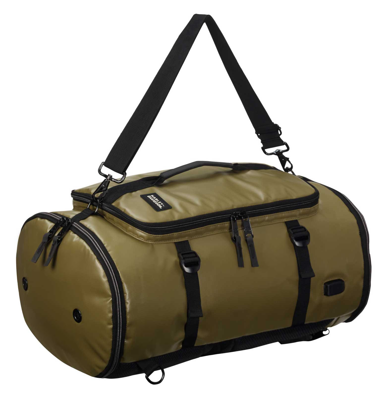Harley-Davidson Water-Resistant Travel Hybrid Duffel Bag/Backpack - Khaki - No Hassle Returns at Wisconsin Harley
