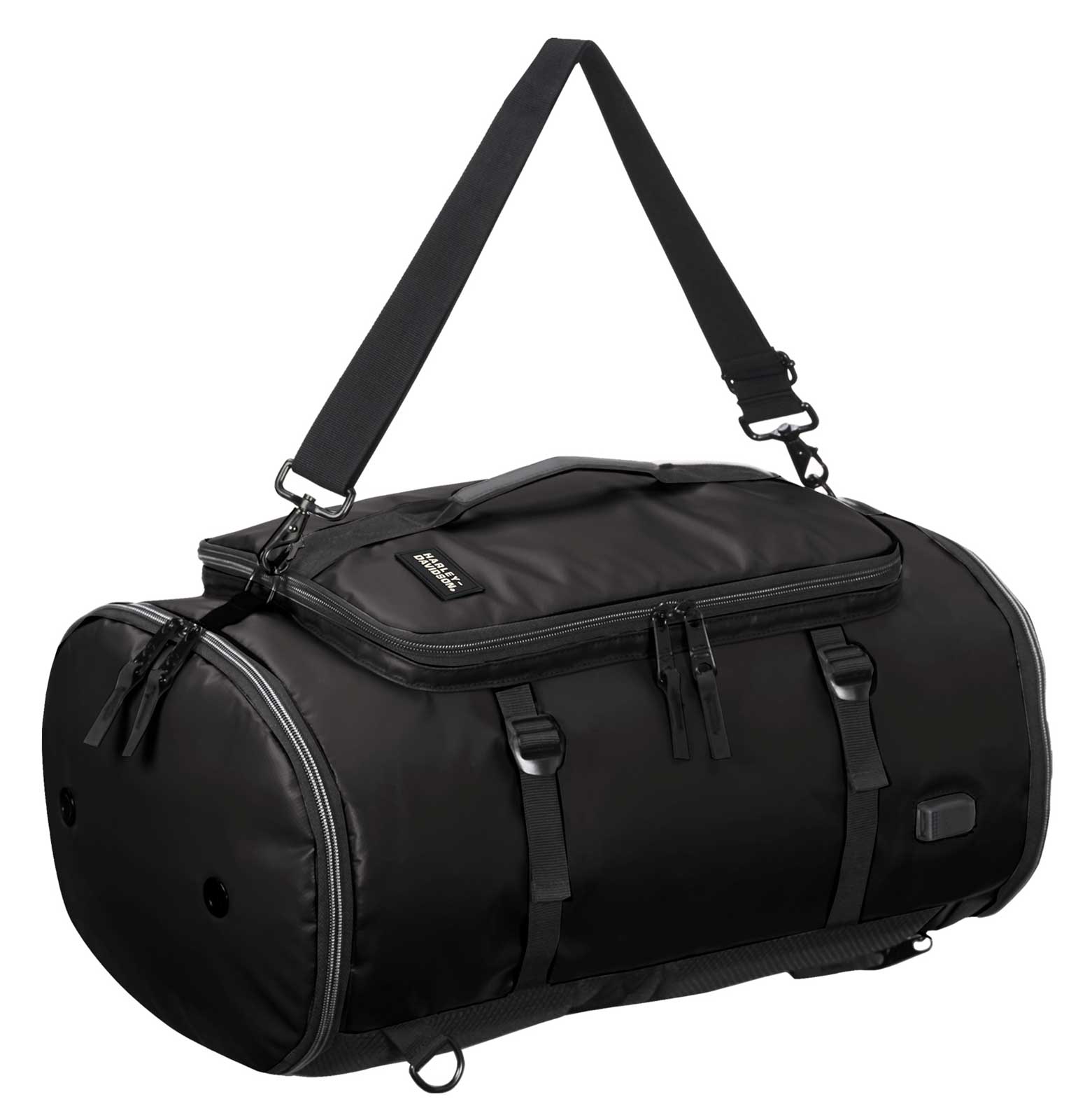 Harley-Davidson® Water-Resistant Travel Hybrid Duffel Bag/Backpack - Black
