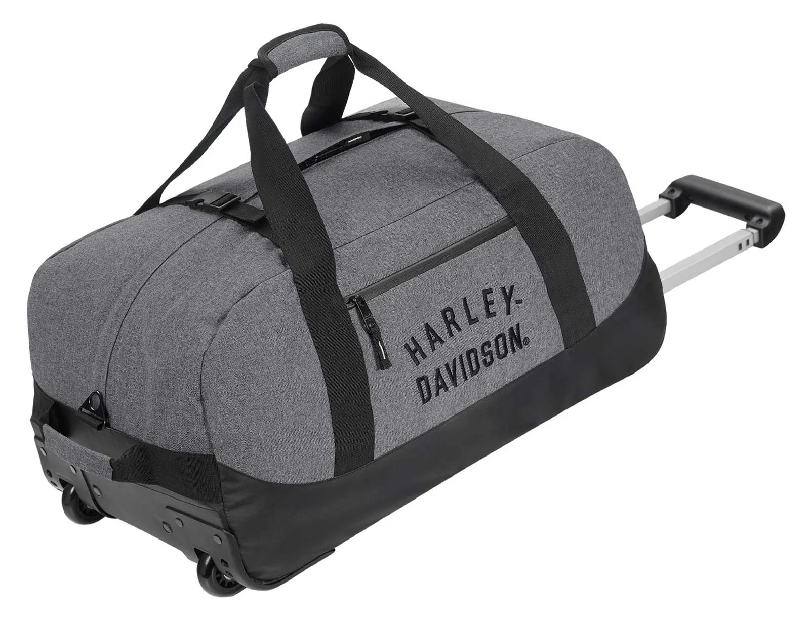 Harley-Davidson 21" Carry-On Rugged Twill Rolling Duffel Bag -Heather Gray (21") - Wisconsin Harley-Davidson