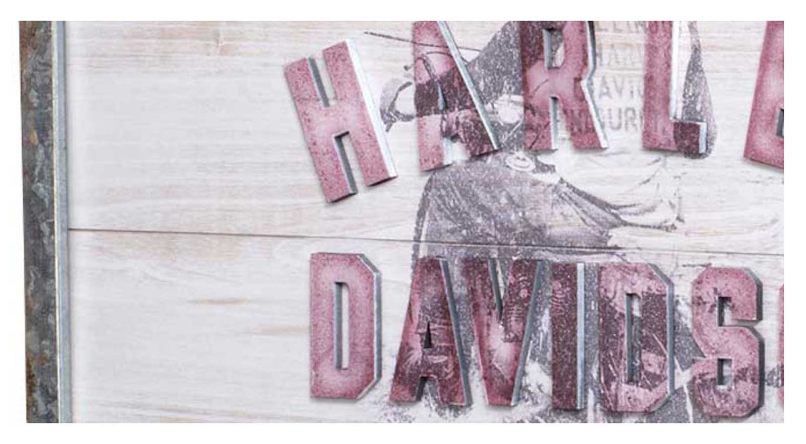 Harley-Davidson Free Shipping - Harley-Davidson Rider Solid Wooden Rectangle Pub Sign w/ Galvanized Metal Frame - Free Shipping on many products plus Orders Over $99
