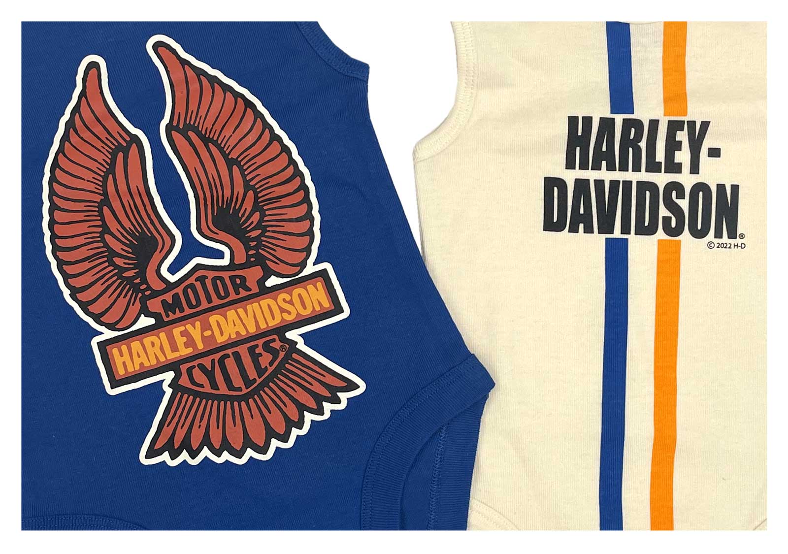 Harley-Davidson Free Shipping - Harley-Davidson Baby Boys' 2-Pack Infant Rib Bodysuit Creeper Set - Blue/White - Free Shipping on many products plus Orders Over $99