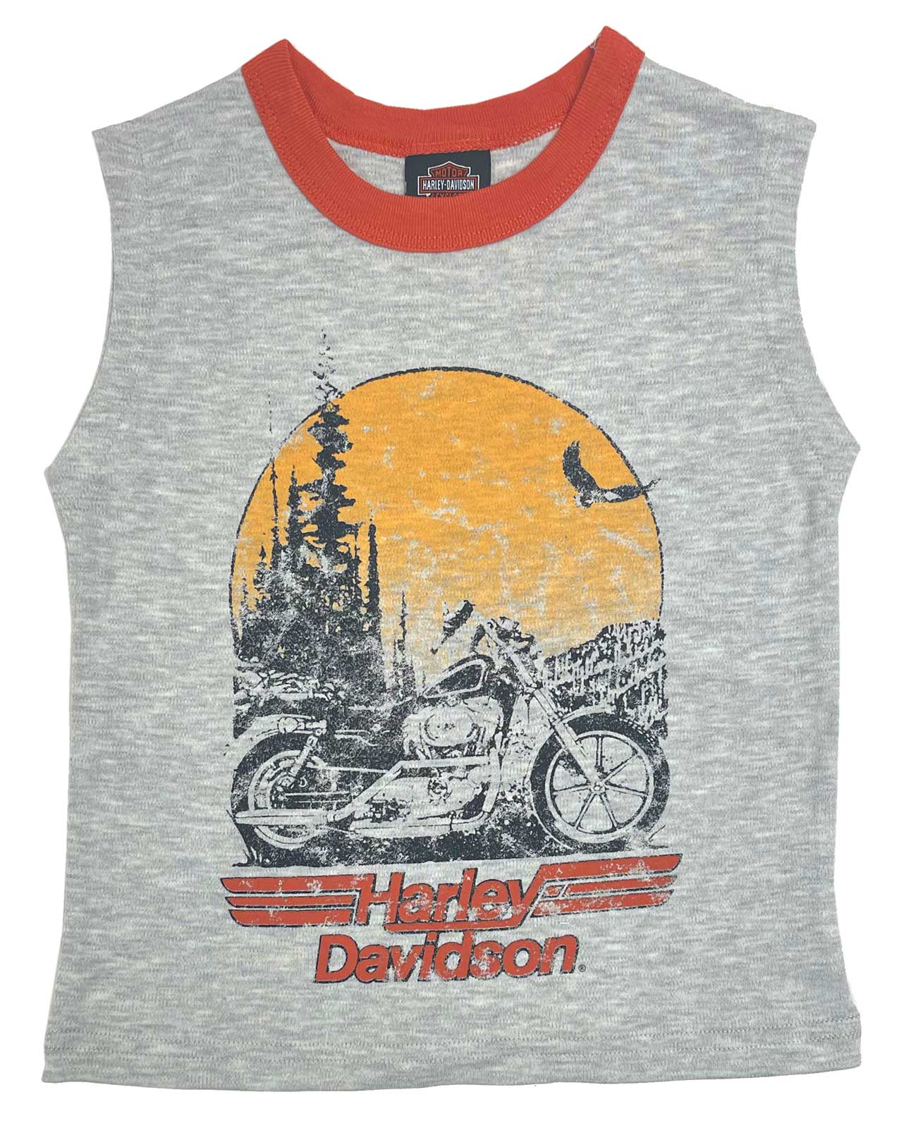 Harley-Davidson Little Boys' Distressed Graphic Sleeveless Muscle Tee - Gray - Wisconsin Harley-Davidson