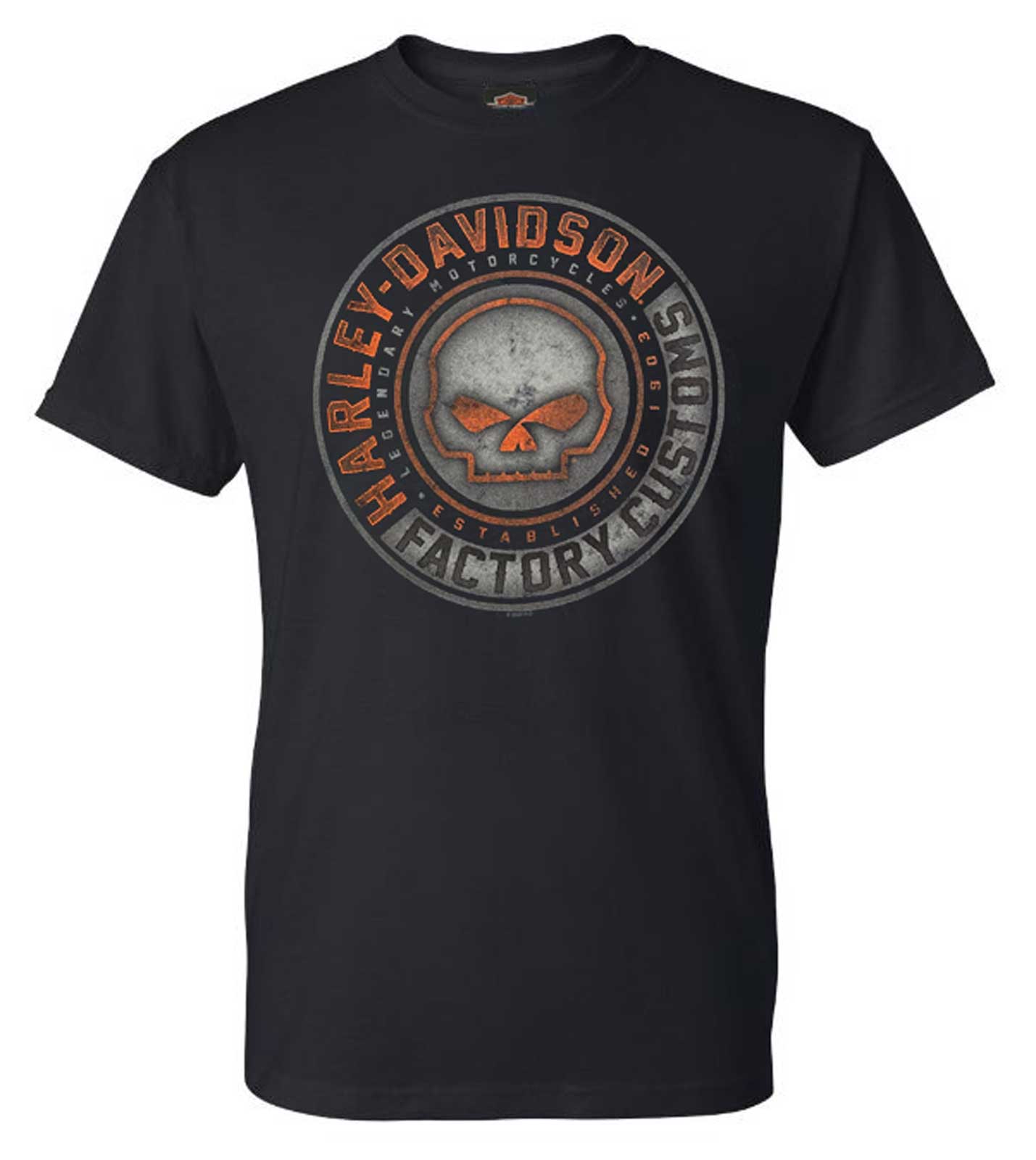 Harley-Davidson Men's Halo Willie G Skull Crew-Neck Short Sleeve T-Shirt - Black - Wisconsin Harley-Davidson