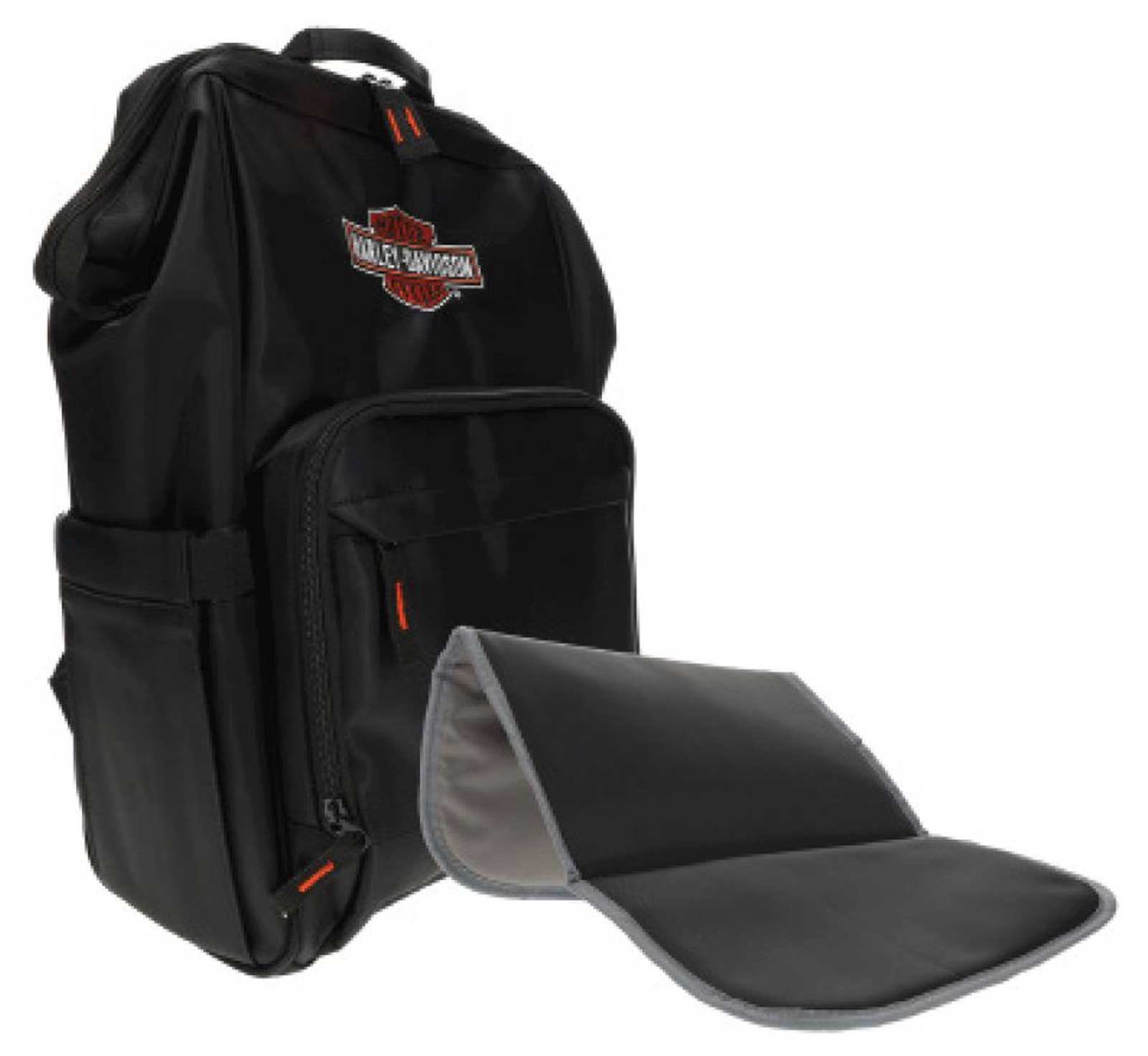 Harley-Davidson Embroidered Bar & Shield Diaper Canvas Backpack - Black - No Hassle Returns at Wisconsin Harley