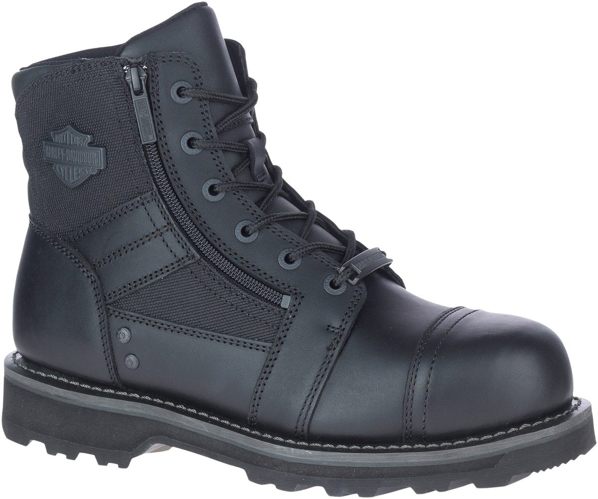 Harley-Davidson Men's Bonham Safety Toe Medium or Wide Black Boots, D93681 - Wisconsin Harley-Davidson