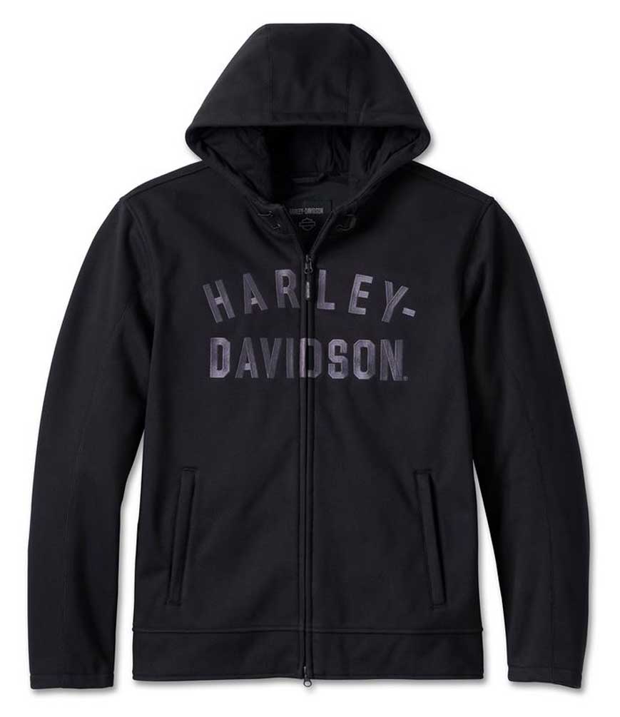 Harley-Davidson Men's Deflector Hooded Riding Fleece Jacket - Black 98102-23VM - Wisconsin Harley-Davidson