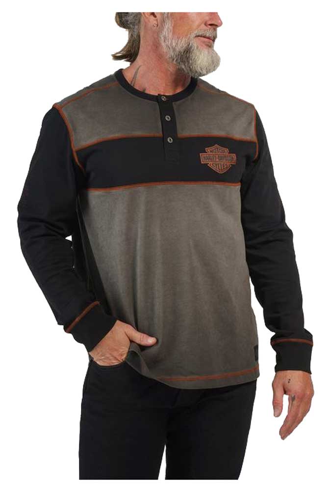 Harley-Davidson® Men's Iron Bond Long Sleeve Colorblock Henley