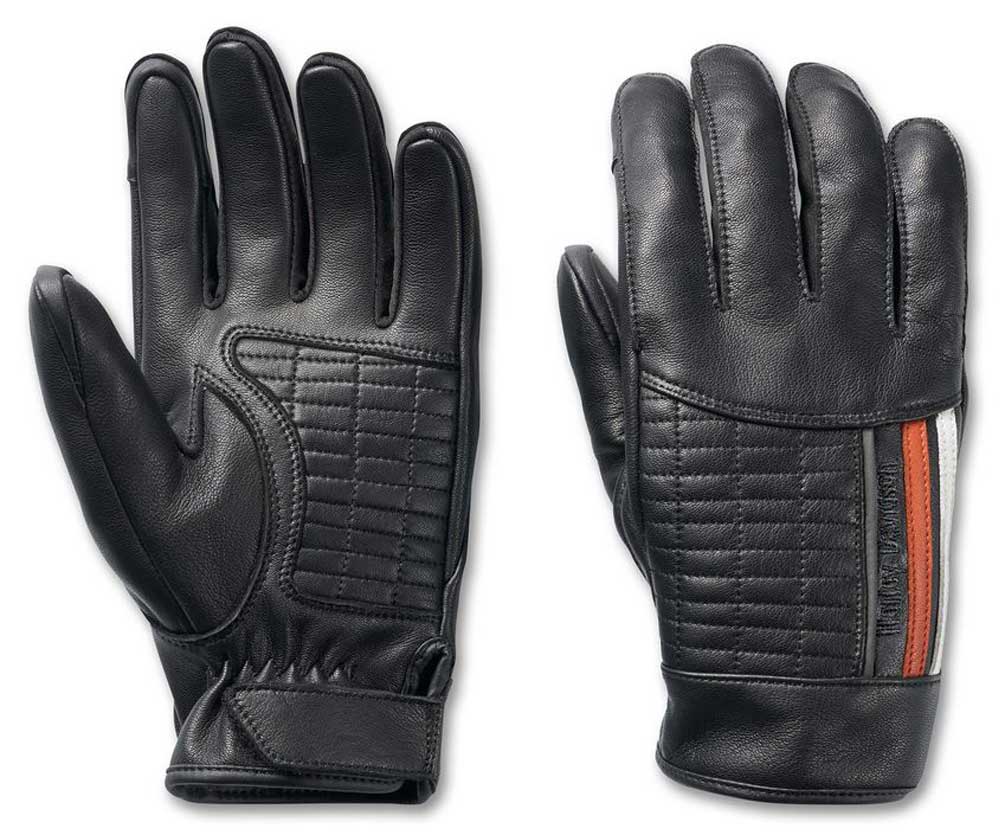 HarleyDavidson® Men's South Shore FullFinger Leather Gloves, Black