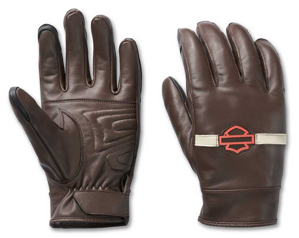Harley-Davidson Men's Victory Lane Full-Finger Leather Gloves, Java 98104-23VM - Wisconsin Harley-Davidson