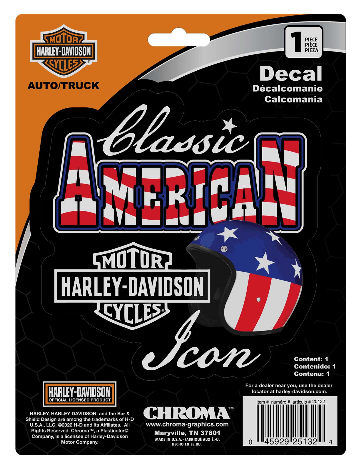 Harley-Davidson American Classic Patriotic Decal, Red/White/Blue - 6 x 8in. - Wisconsin Harley-Davidson