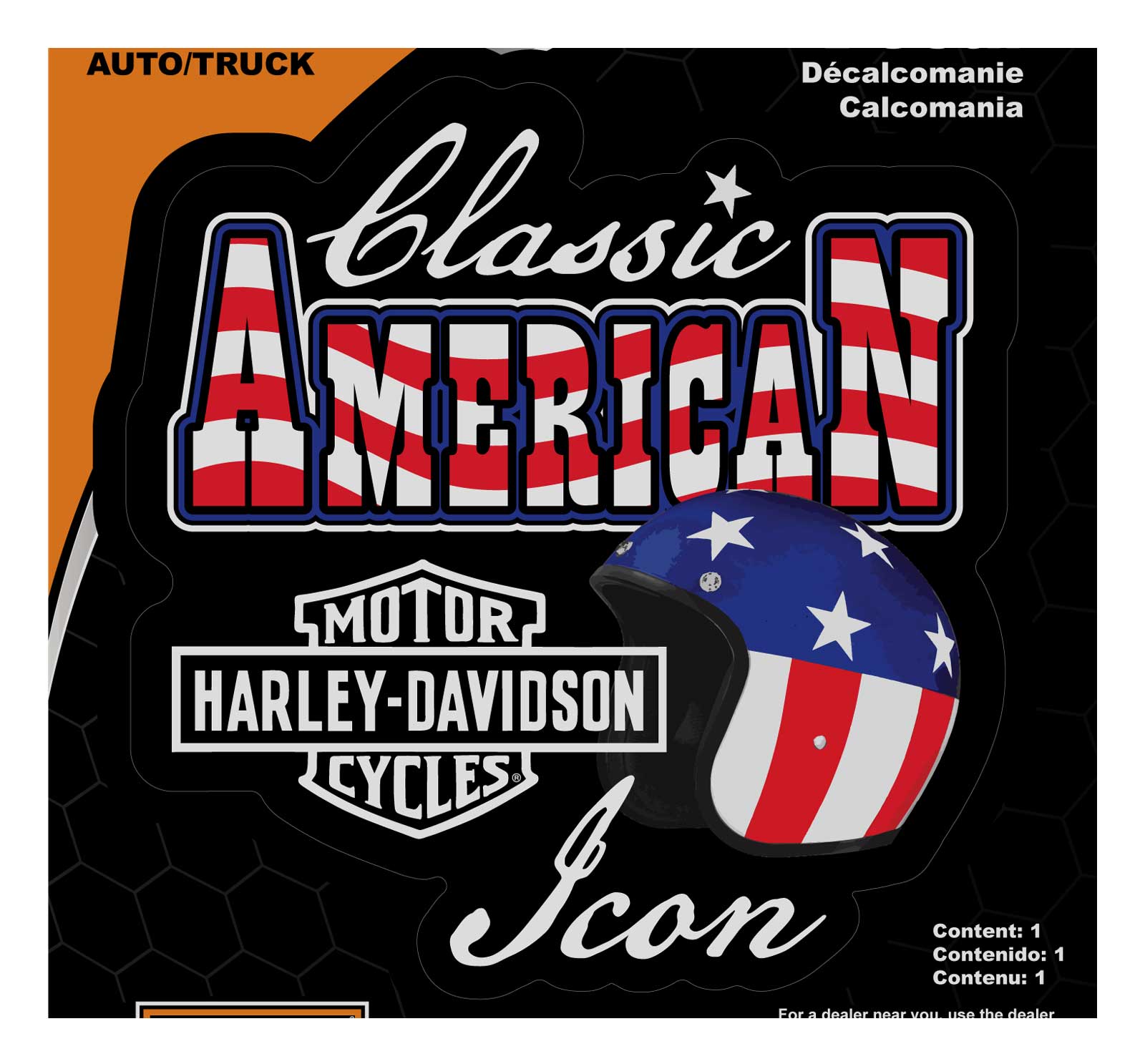Harley-Davidson Free Shipping - Harley-Davidson American Classic Patriotic Decal, Red/White/Blue - 6 x 8in. - Free Shipping on many products plus Orders Over $99