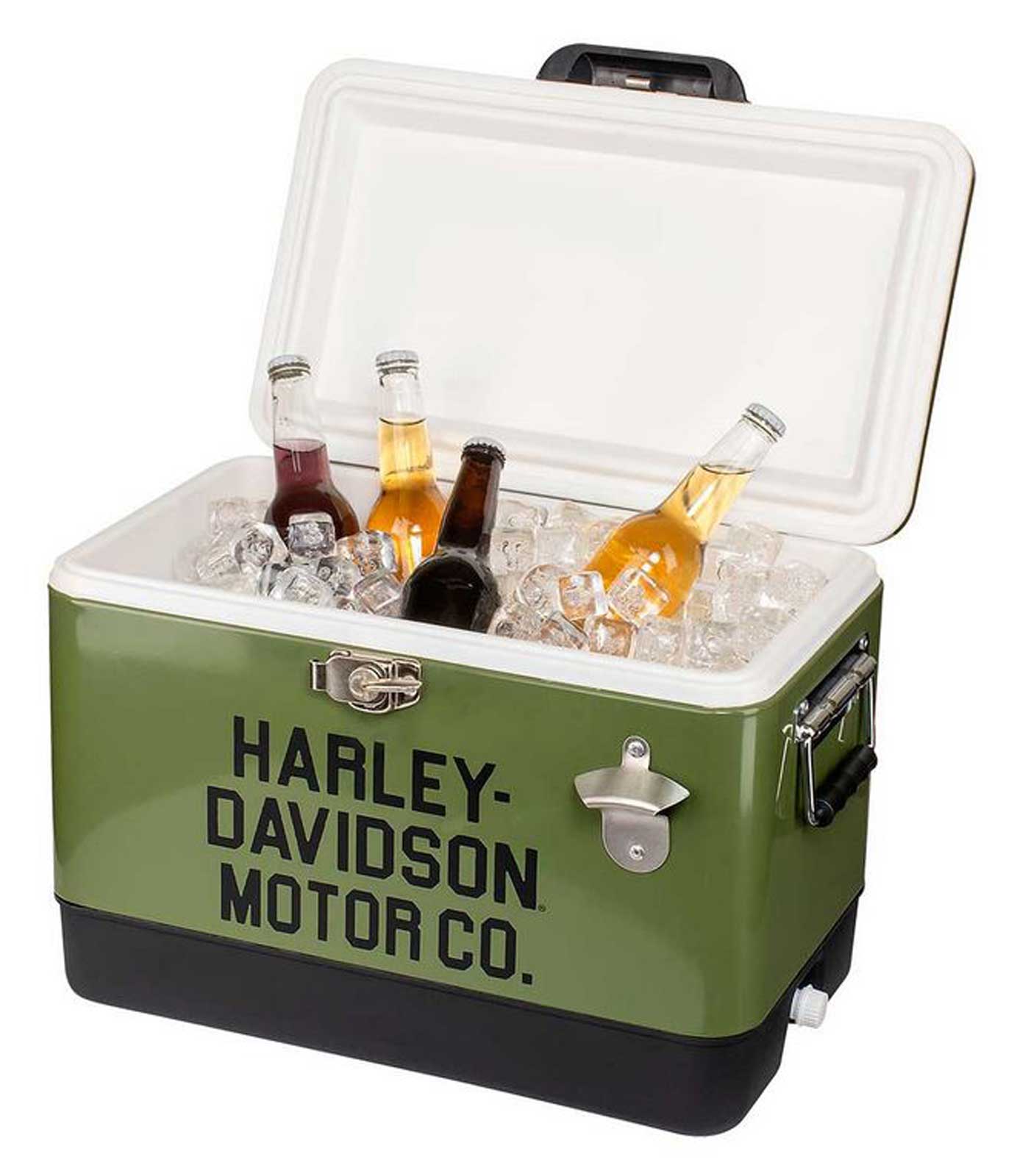 Harley-Davidson Free Shipping - Harley-Davidson 26 Qt. Motor Company Logo Retro Metal Cooler - Army Green - Free Shipping on many products plus Orders Over $99