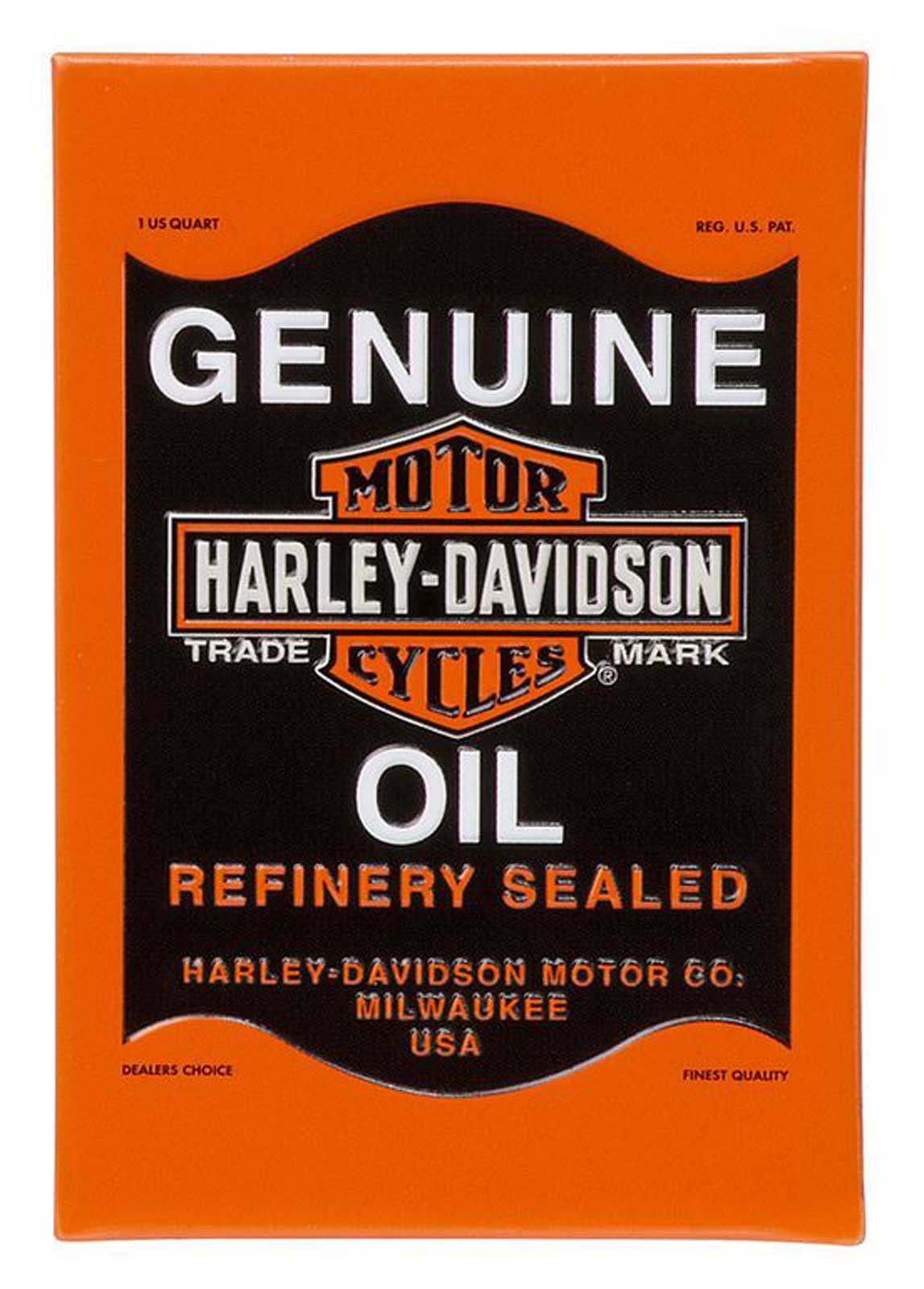 Harley-Davidson Genuine Oil Bar & Shield Logo Tin Magnet, 3.25 x 2.5 inches - Wisconsin Harley-Davidson
