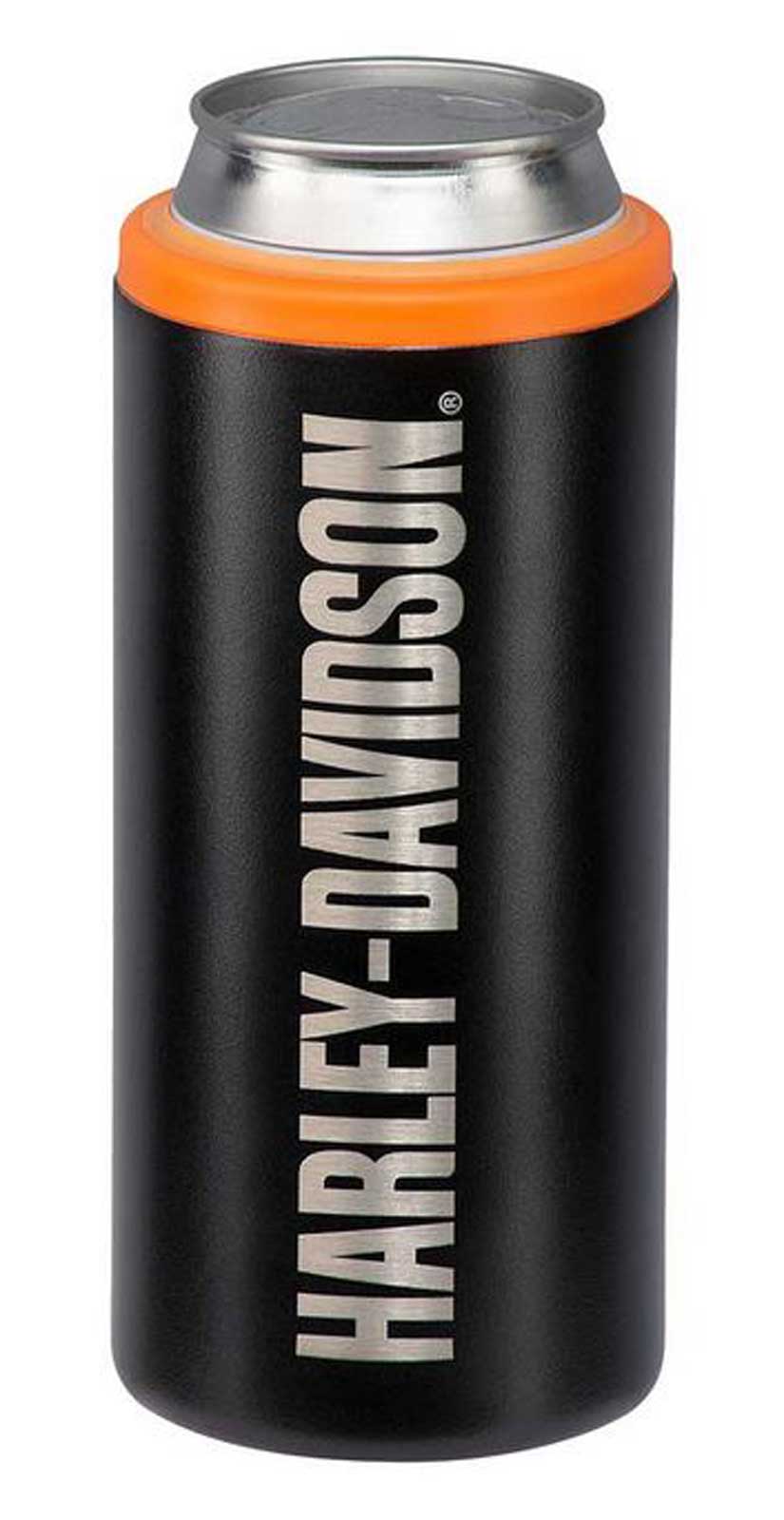 Harley-Davidson® Slim Can Cooler, Matte Black Stainless Steel