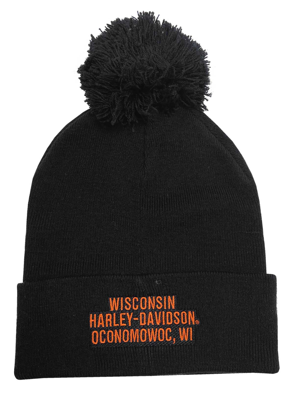 Harley-Davidson Free Shipping - Harley-Davidson Men's Embroidered Bar & Shield Logo Pom Cuff Beanie Hat - Black - Free Shipping on many products plus Orders Over $99