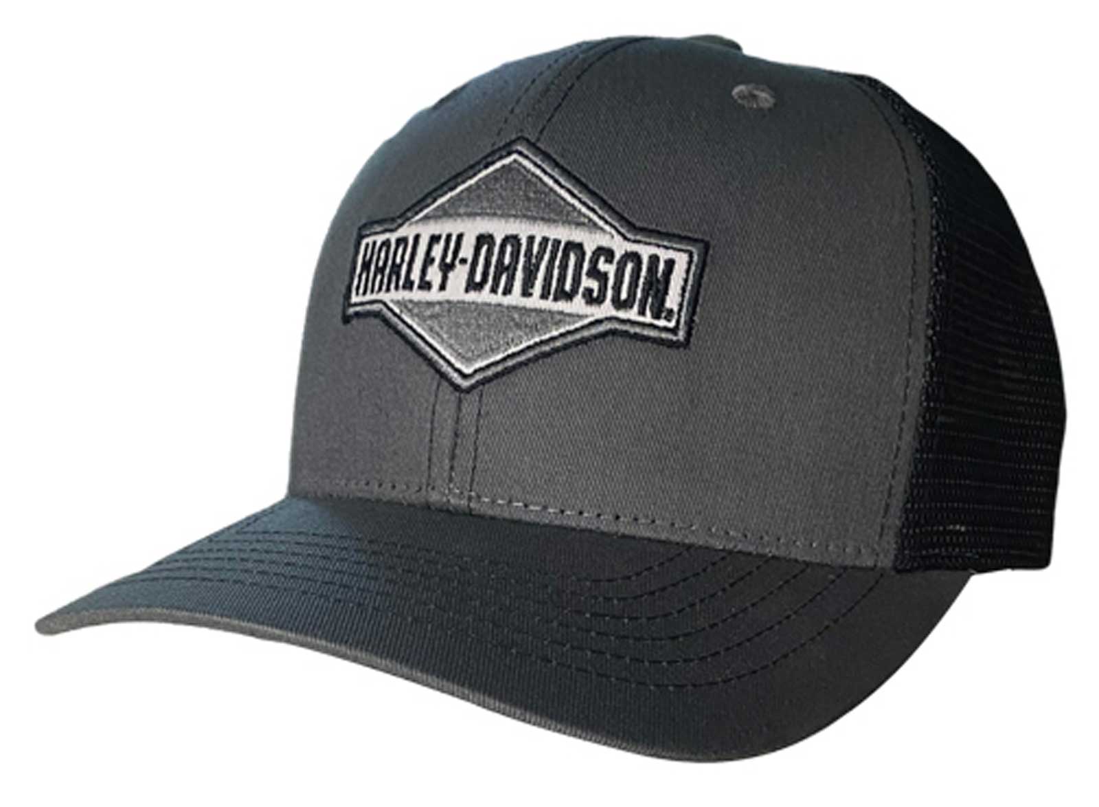 Harley-Davidson Men's Drifter H-D Snapback Colorblocked Mesh Trucker Hat - Wisconsin Harley-Davidson