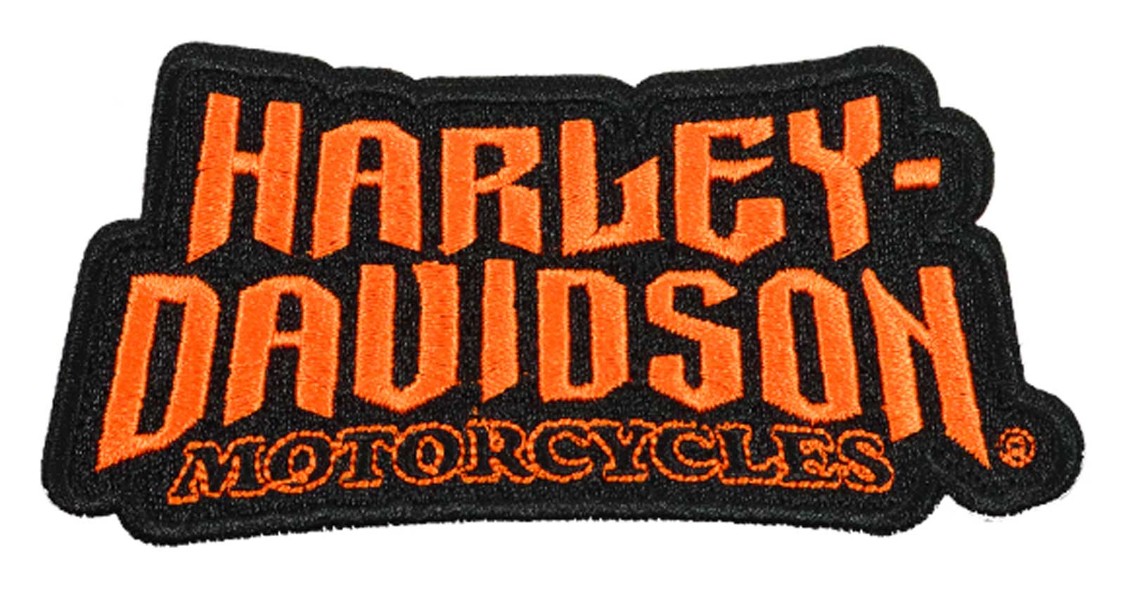 Harley-Davidson® 4 in. Embroidered Sharp H-D Emblem Sew-On Patch -  Black/Orange