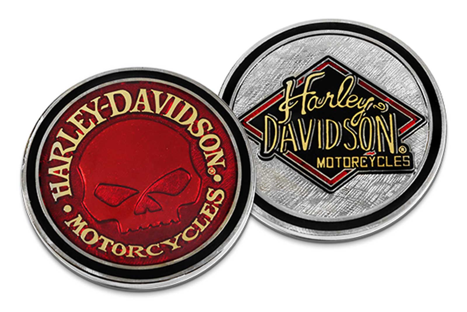 Harley-Davidson® Diamond & Willie G Skull Metal Challenge Coin