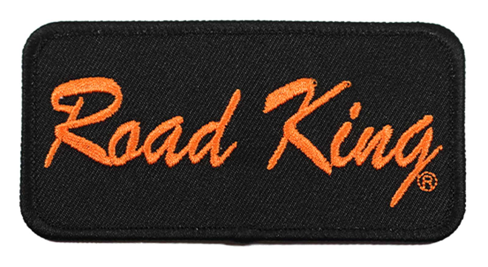 Harley-Davidson 4 in. Embroidered Road King Emblem Sew-On Patch - Black/Orange - Wisconsin Harley-Davidson