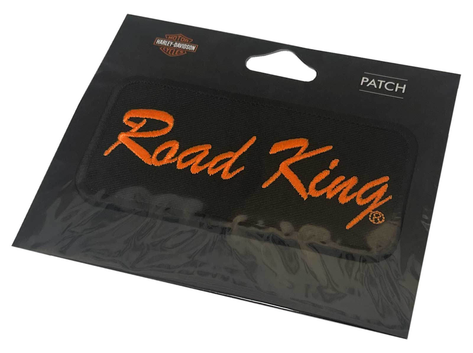 Harley-Davidson Free Shipping - Harley-Davidson 4 in. Embroidered Road King Emblem Sew-On Patch - Black/Orange - Free Shipping on many products plus Orders Over $99