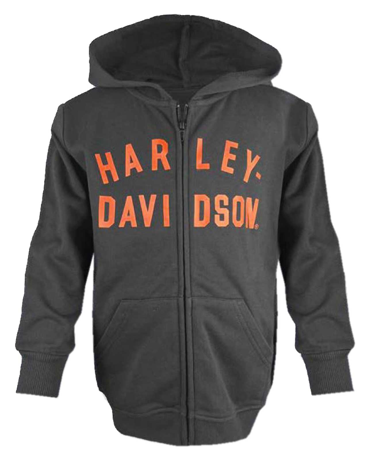 Harley-Davidson Little Boys' French Terry Toddler Zip-Up Hooded Sweatshirt Black - Wisconsin Harley-Davidson