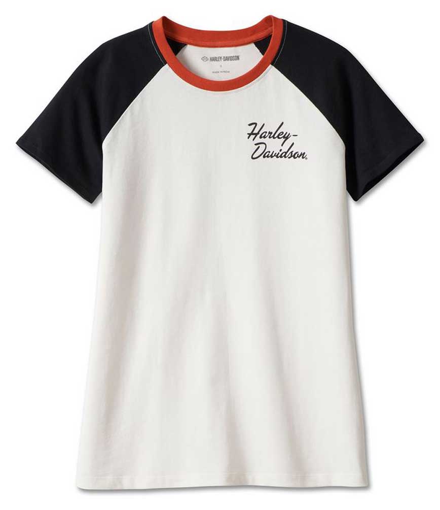 Harley-Davidson Women's Essential Raglan Ringer Short Sleeve Tee 99016-23VW - Wisconsin Harley-Davidson