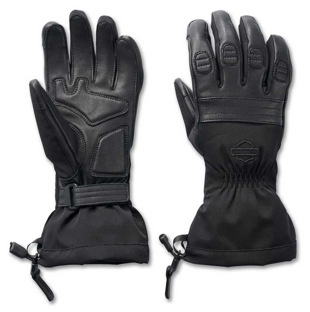 Harley-Davidson Women's Optimal Mixed Media Gauntlet Gloves, Black 98115-23VW - Wisconsin Harley-Davidson