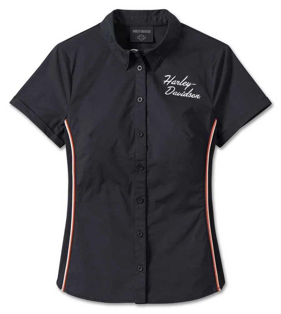 Harley-Davidson Women's Inherent Button Front Short Sleeve Shirt 99023-23VW - Wisconsin Harley-Davidson