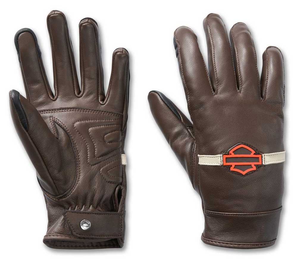 Harley-Davidson Women's Victory Lane Full-Finger Leather Gloves- Java 98113-23VW - Wisconsin Harley-Davidson