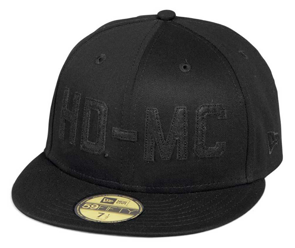 Harley-Davidson Men's HD-MC Fitted Flat Brim Baseball Cap - Black 97629-23VM - Wisconsin Harley-Davidson