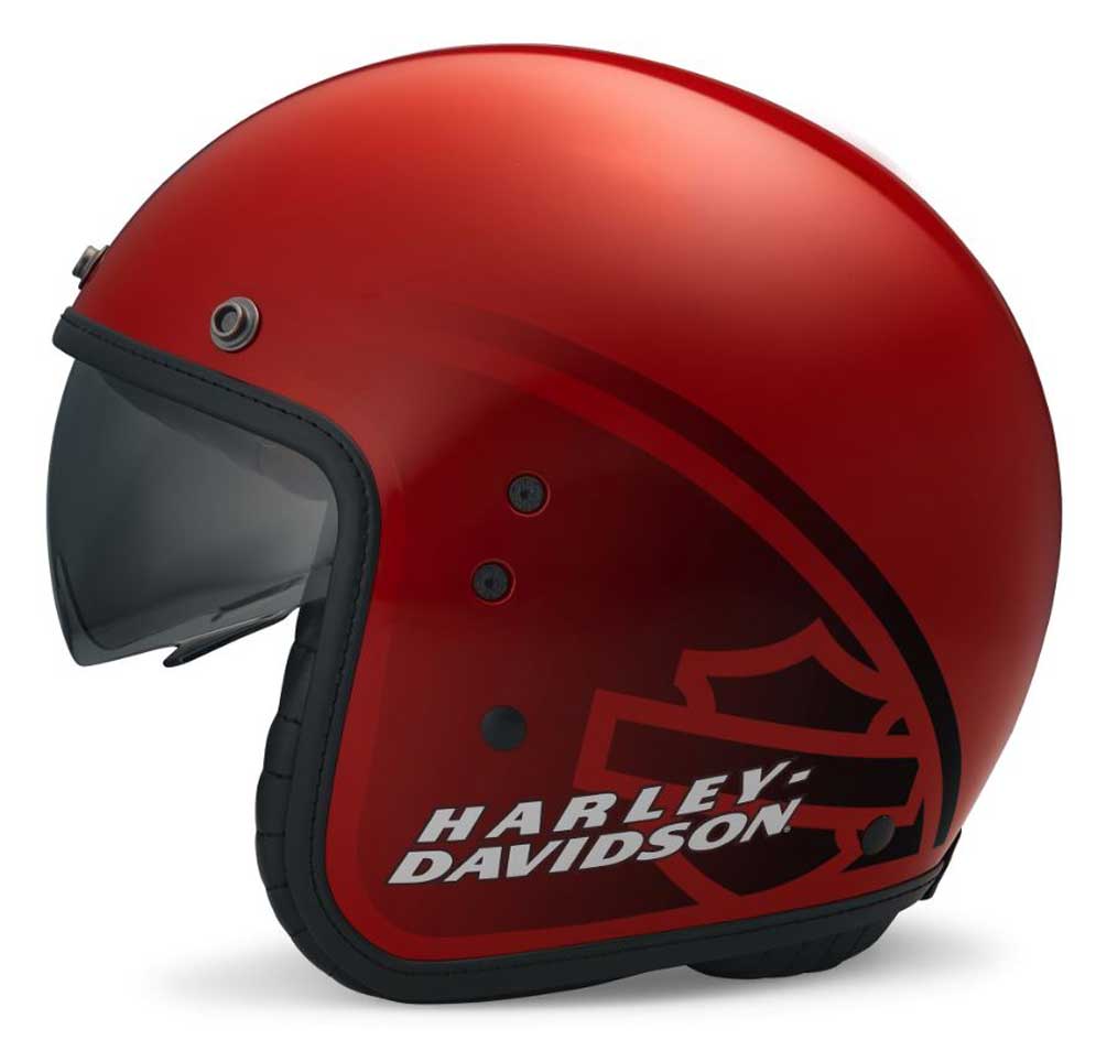 Harley-Davidson Metropolitan Sun Shield X14 3/4 Helmet - Gloss Red 97203-22VX - No Hassle Returns at Wisconsin Harley