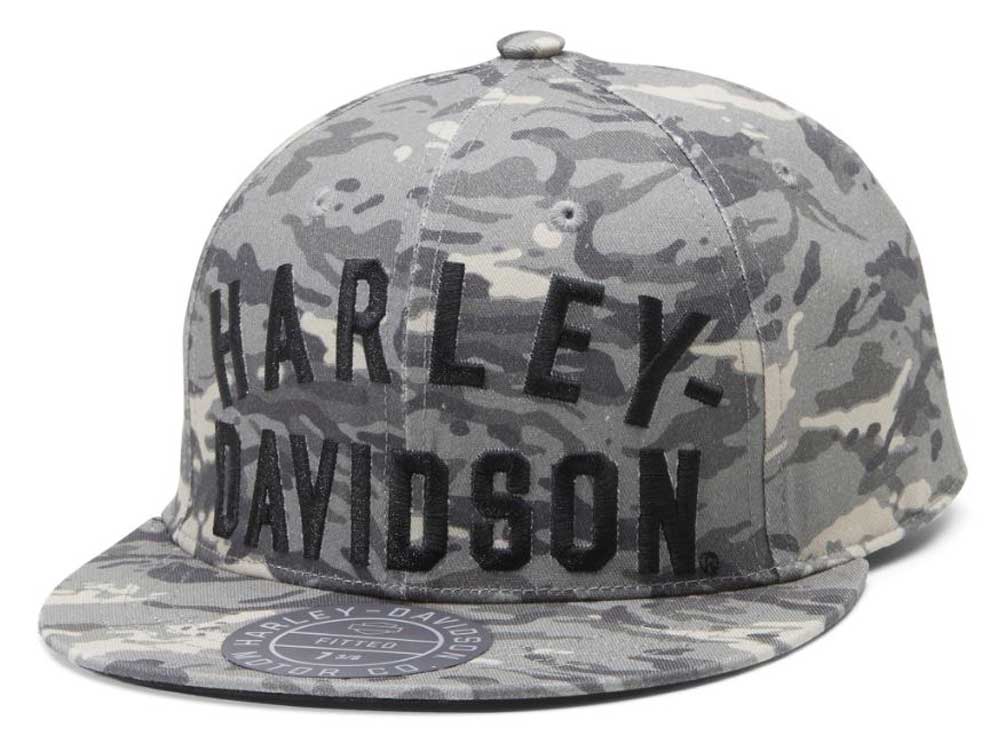 Harley-Davidson Men's Staple Novelty Camo Baseball Cap - Gray 97601-23VM - Wisconsin Harley-Davidson