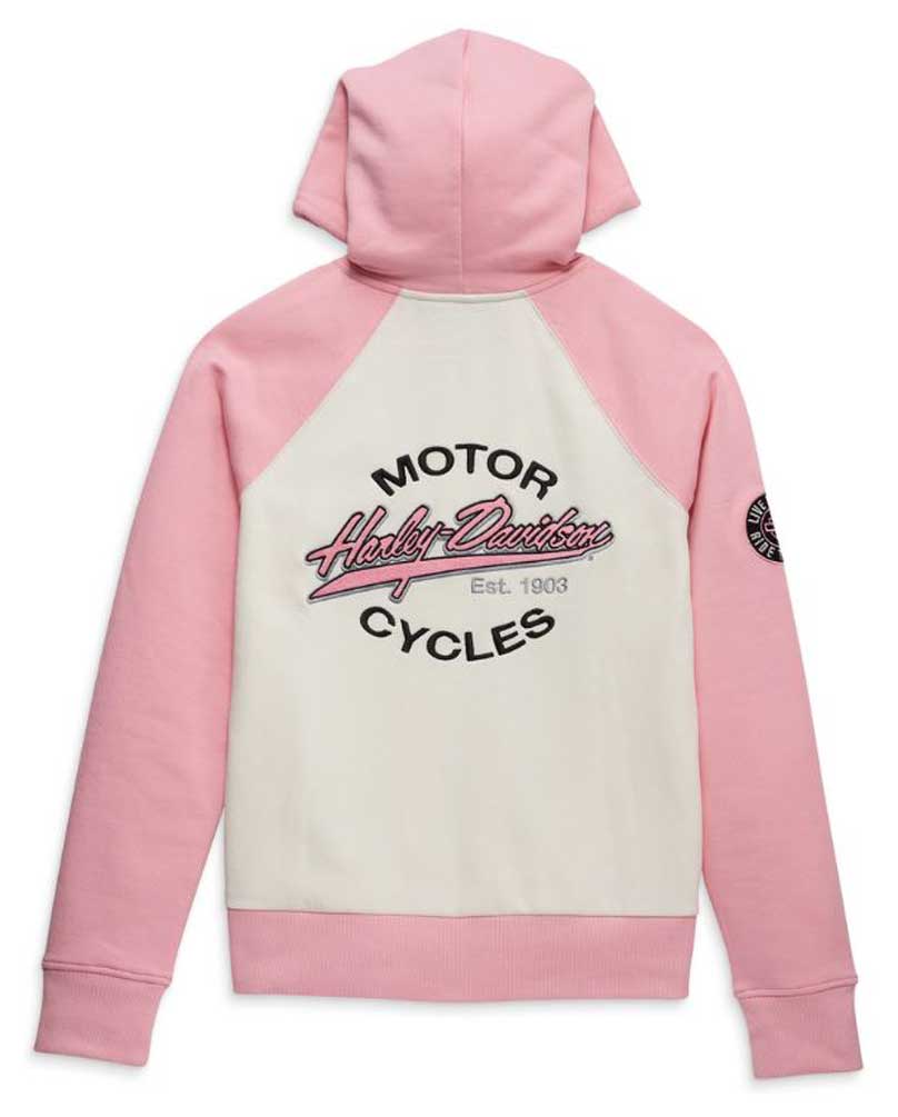 Harley-Davidson Free Shipping - Harley-Davidson Women's Pink Label Zip-Up Colorblocked Hoodie, Pink 96190-23VW - Free Shipping on many products plus Orders Over $99